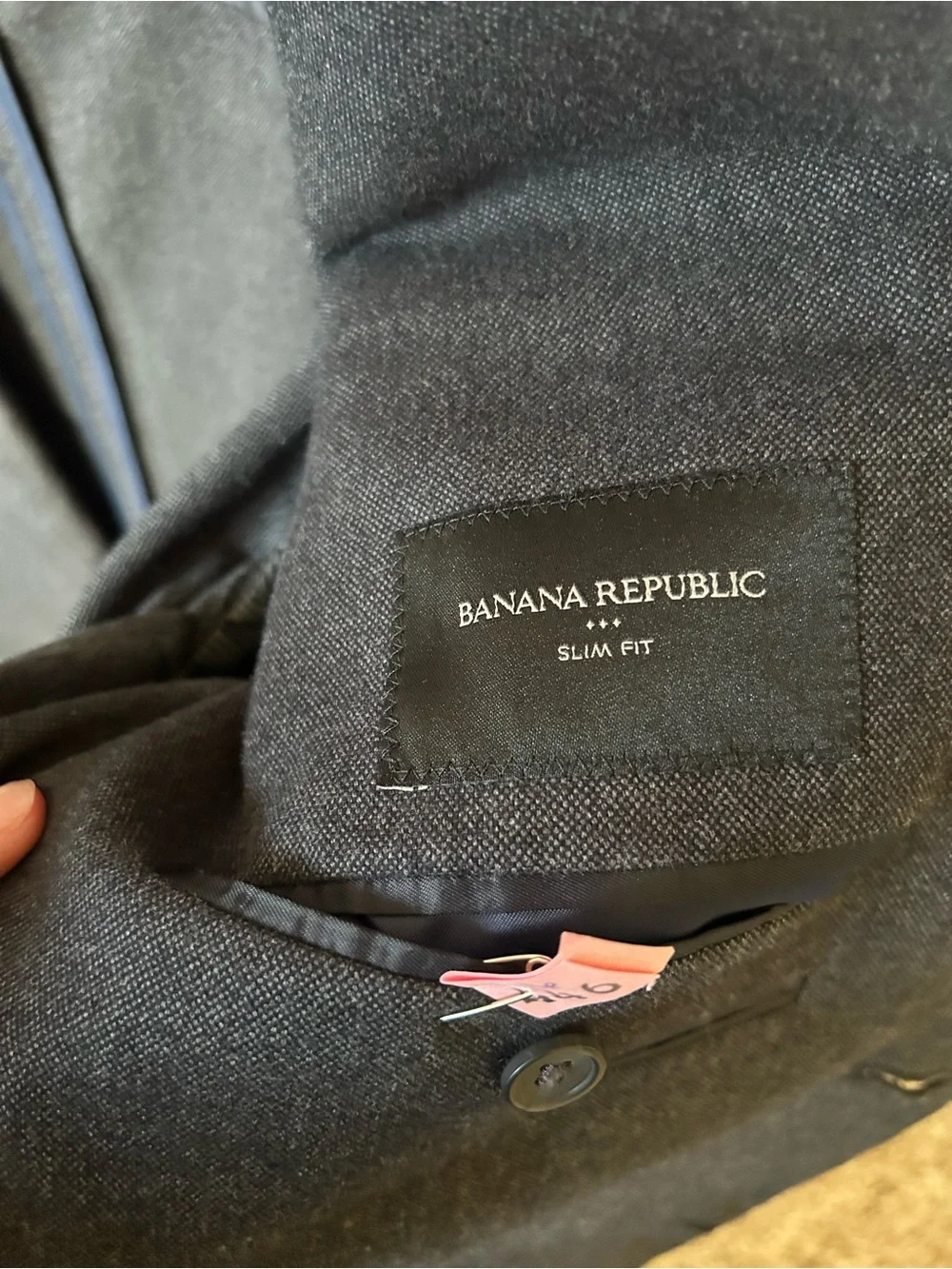Men's Charcoal Gray Banana Republic 100% Cotton-Blazer - Modern Preppy